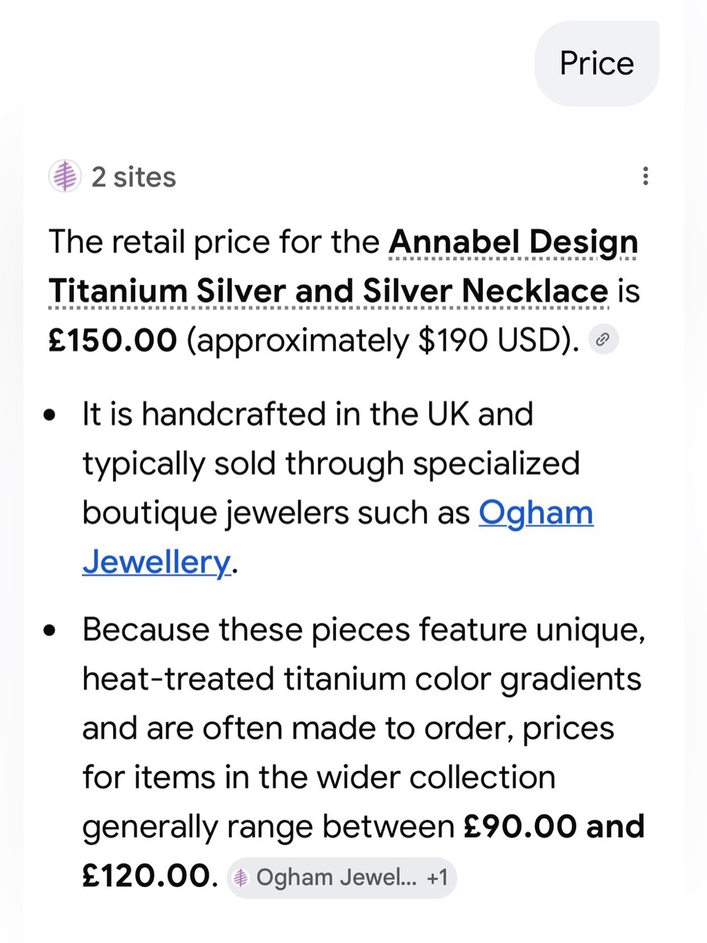 Annabel Design Multi-Strand Necklace with Blue-Purple Titanium Pendant - Picture 7 of 7